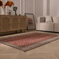 Vintage Kayseri Turkish Area Rug 4x7 ft — Red Floral