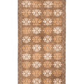 Handwoven 4x12 ft vintage Turkish runner rug in brown and beige with geometric tribal patterns and wool-cotton blend.