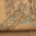 Vintage Konya Turkish Runner Rug 2x12 ft — Beige & Blue Geometric