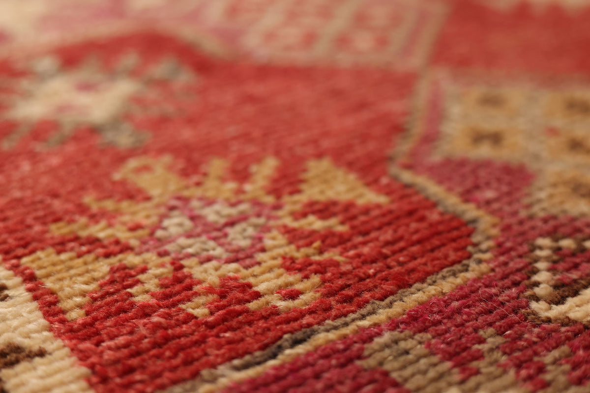 Vintage Southeastern Persian Style Runner Rug 3x13 ft — Red & Brown Geometric