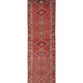 Vintage Southeastern Persian Style Runner Rug 3x13 ft — Red & Beige Geometric