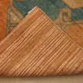 Vintage Malatya Turkish Runner Rug 3x8 ft — Orange & Blue Geometric