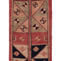 Vintage Southeastern Patchwork Area Rug 3x6 ft — Red & Brown Geometric