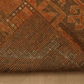 Vintage Malatya Turkish Doormat 3x3 ft — Orange & Brown Geometric