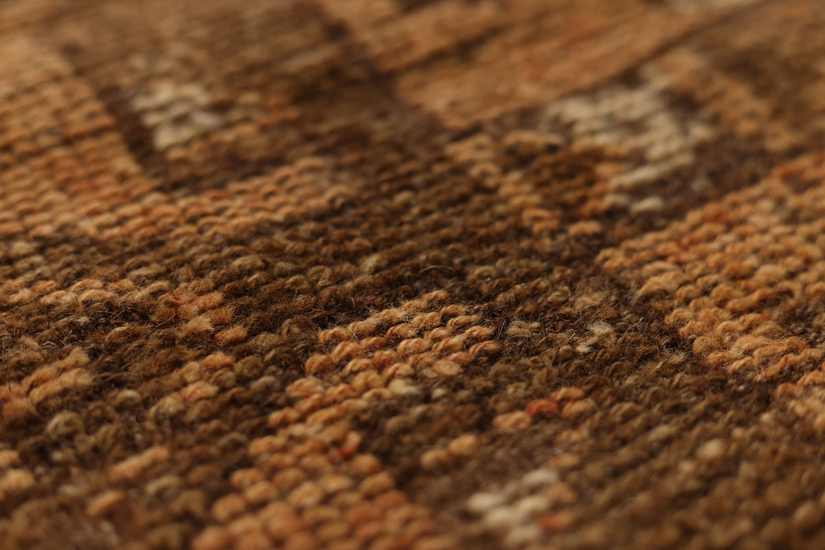 Vintage Kars Turkish Doormat 2x3 ft — Brown & Orange Floral
