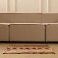 Vintage Turkish Doormat 2x2 ft — Beige & Brown Geometric (No. 42477)