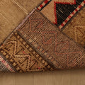 Vintage Turkish Doormat 2x2 ft — Beige & Brown Geometric (No. 42477)