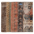 Vintage Turkish Doormat 2x2 ft — Brown & Red Patchwork