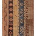 Vintage Turkish Doormat 2x3 ft — Beige & Brown Stripped