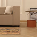 Vintage Turkish Doormat 2x3 ft — Beige & Brown Stripped