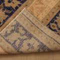 Vintage Turkish Doormat 2x3 ft — Beige & Blue Patchwork