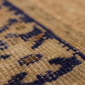 Vintage Turkish Doormat 2x3 ft — Beige & Blue Patchwork