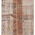 Vintage Turkish Doormat 2x2 ft — Beige & Brown Patchwork (No. 42744)
