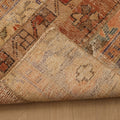 Vintage Turkish Doormat 2x2 ft — Beige & Brown Patchwork (No. 42744)