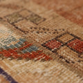 Vintage Turkish Doormat 2x2 ft — Beige & Brown Patchwork (No. 42744)