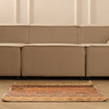 Vintage Turkish Doormat 2x2 ft — Orange & Brown Southwestern