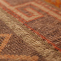 Vintage Turkish Doormat 2x2 ft — Orange & Brown Southwestern