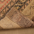 Vintage Turkish Doormat 2x2 ft — Beige & Brown Geometric