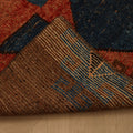 Vintage Kars Turkish Doormat 2x3 ft — Brown & Blue Geometric
