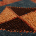 Vintage Kars Turkish Doormat 2x3 ft — Brown & Blue Geometric