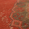 Vintage Konya Turkish Runner Rug 2x11 ft — Red & Brown Geometric