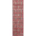 Vintage Isparta Turkish Runner Rug 2x10 ft — Red & Gray Floral