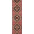 Vintage Malatya Turkish Runner Rug 2x14 ft — Red & Brown Geometric
