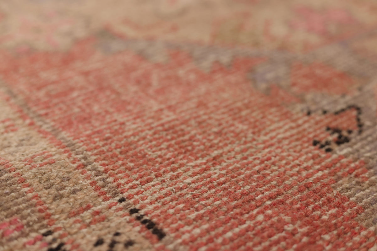 Vintage Niğde Turkish Runner Rug 2x9 ft — Red & Beige Floral