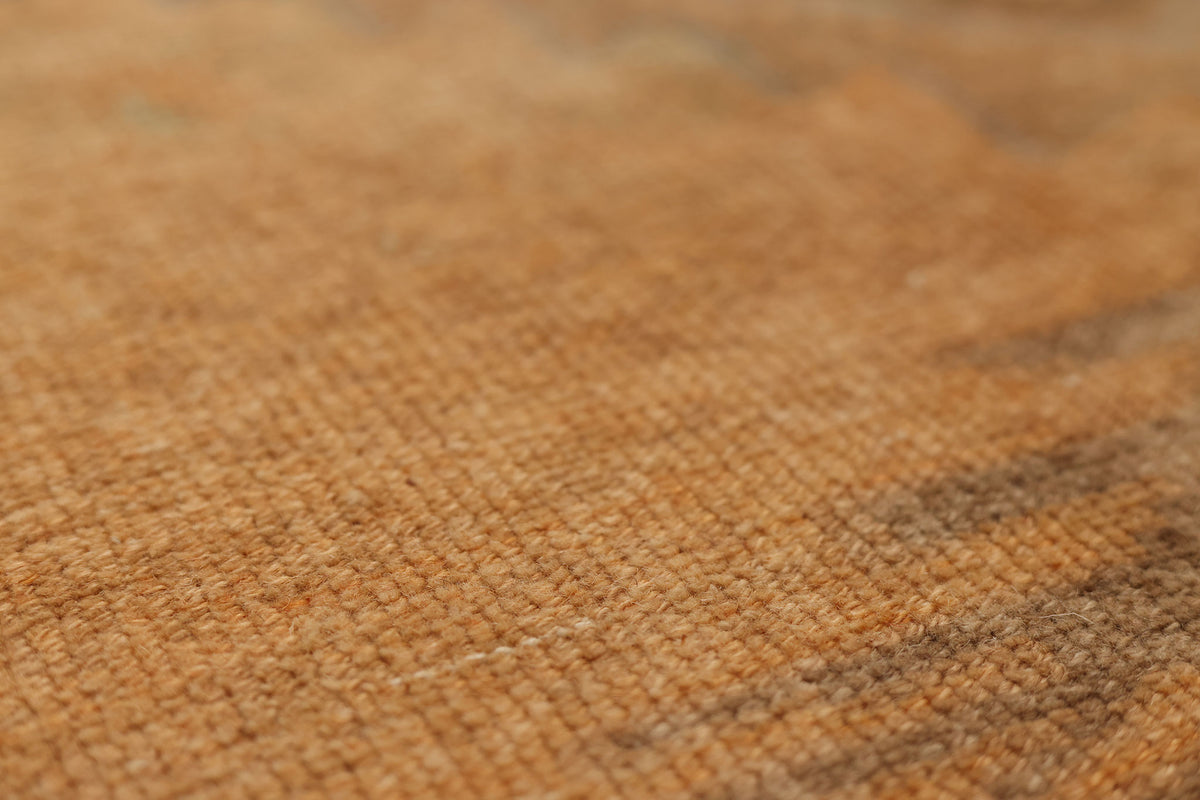 Vintage Sivas Turkish Runner Rug 2x11 ft — Orange & Brown Geometric (No. 42884)