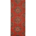 Vintage Konya Turkish Runner Rug 2x10 ft — Red & Brown Geometric