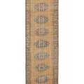 Vintage Manisa Turkish Runner Rug 2x11 ft — Beige & Brown Floral (No. 42972)