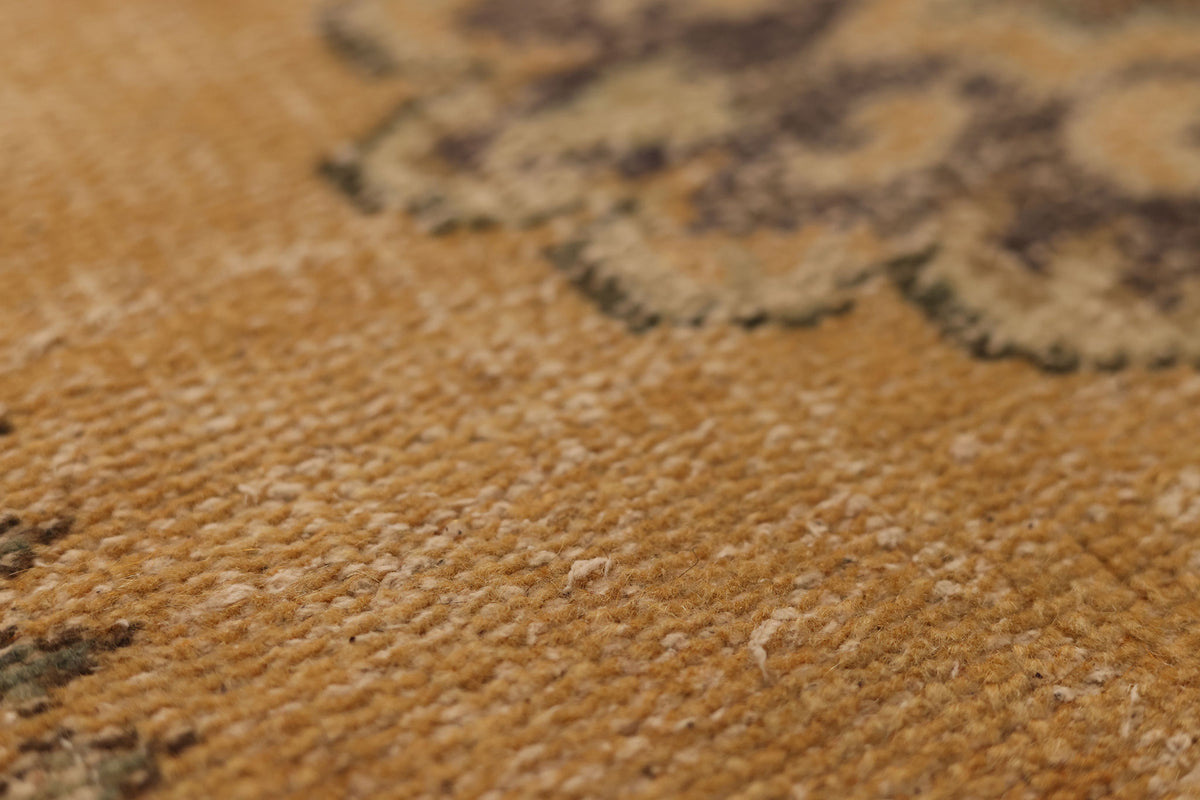 Vintage Manisa Turkish Runner Rug 2x11 ft — Beige & Brown Floral (No. 42972)