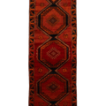 Vintage Malatya Turkish Runner Rug 3x11 ft — Red & Orange Geometric