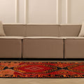 Vintage Malatya Turkish Runner Rug 3x11 ft — Red & Orange Geometric