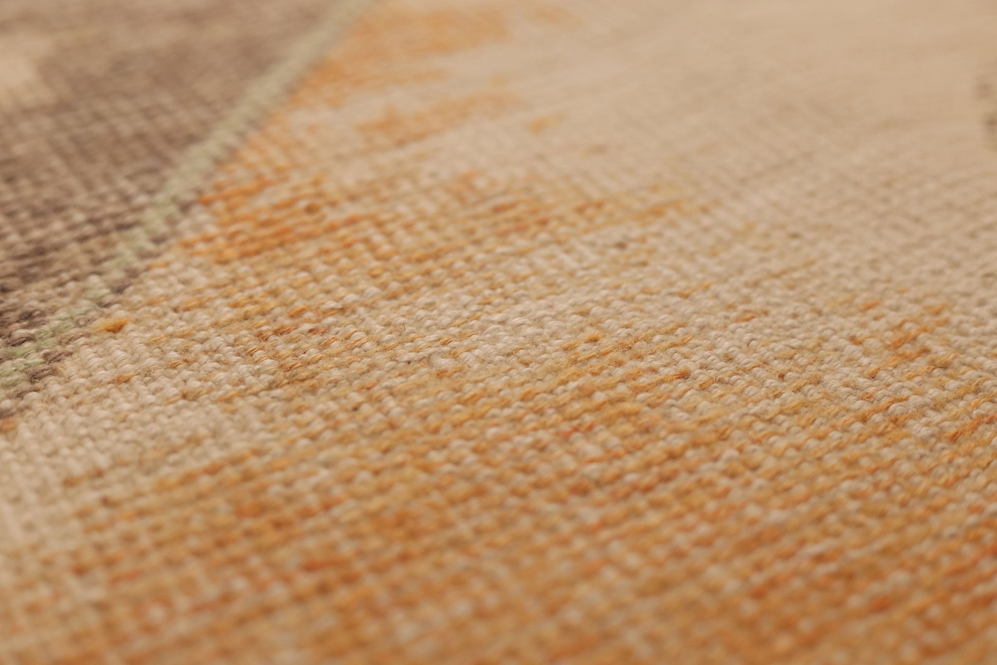 Vintage Malatya Turkish Runner Rug 2x11 ft — Beige & Orange Distressed