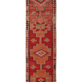 Vintage Southeastern Persian Style Runner Rug 3x11 ft — Red & Orange Geometric