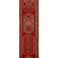 Vintage Southeastern Persian Style Runner Rug 3x13 ft — Red & Beige Geometric
