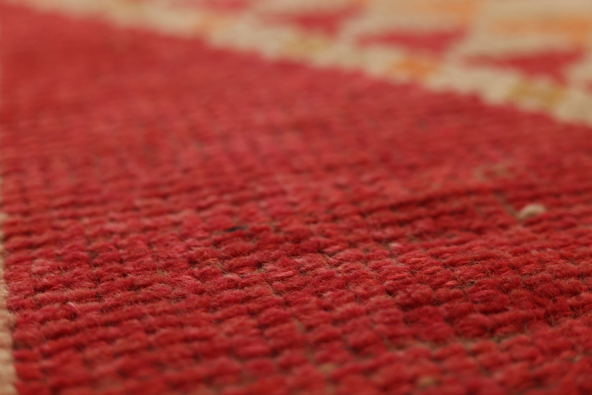 Vintage Southeastern Persian Style Runner Rug 3x11 ft — Red & Orange Geometric