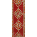Vintage Southeastern Persian Style Runner Rug 3x11 ft — Red & Orange Geometric
