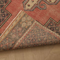 Vintage Niğde Turkish Runner Rug 3x9 ft — Pink & Gray Geometric