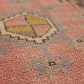 Vintage Niğde Turkish Runner Rug 3x9 ft — Pink & Gray Geometric