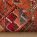 Vintage Southeastern Persian Style Runner Rug 3x11 ft — Red & Orange Geometric