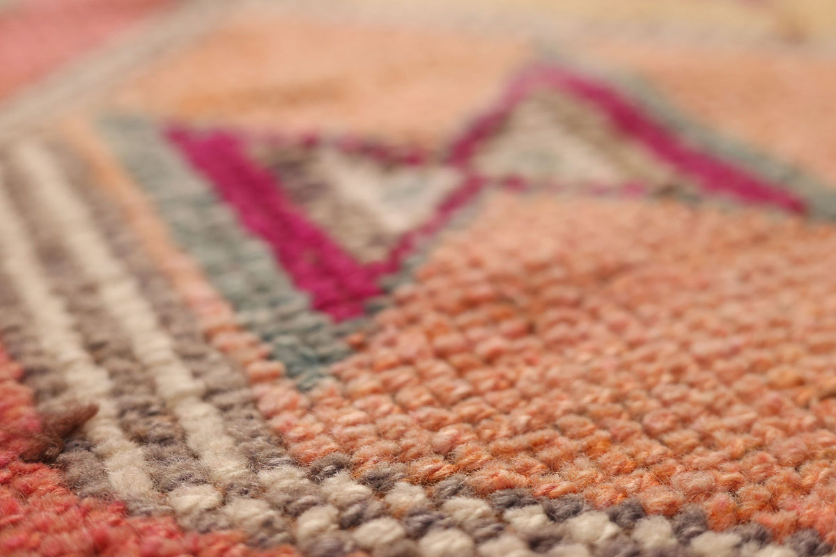Vintage Southeastern Persian Style Runner Rug 3x11 ft — Red & Orange Geometric