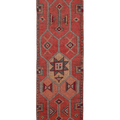 Vintage Southeastern Persian Style Runner Rug 3x11 ft — Red & Orange Geometric