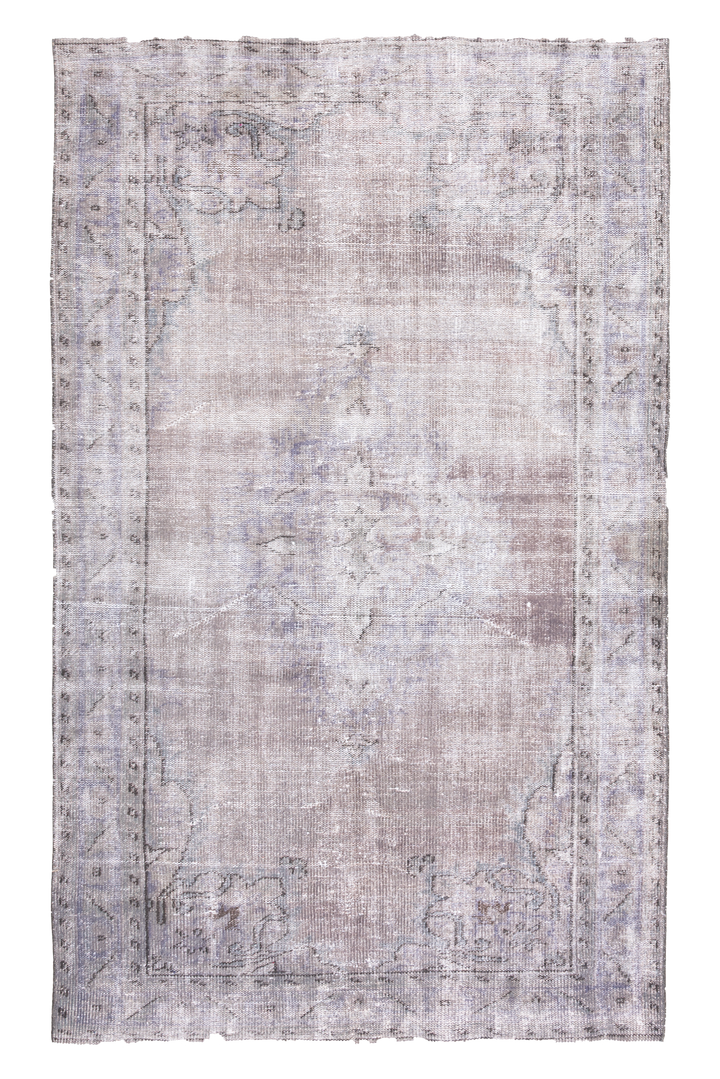 Vintage Manisa Turkish Area Rug 4x8 ft — Gray Distressed (No. 43815)