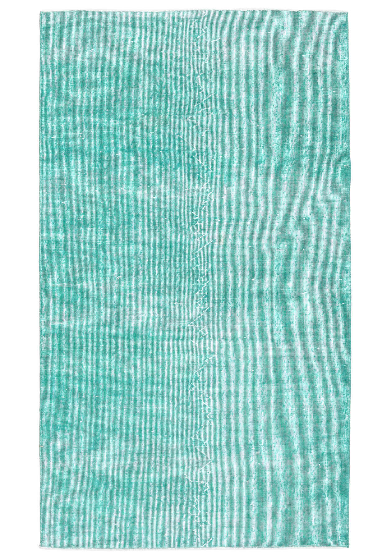Vintage Isparta Turkish Area Rug 3x6 ft — Green Overdyed