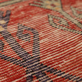 Vintage Niğde Turkish Runner Rug 3x9 ft — Red & Orange Geometric
