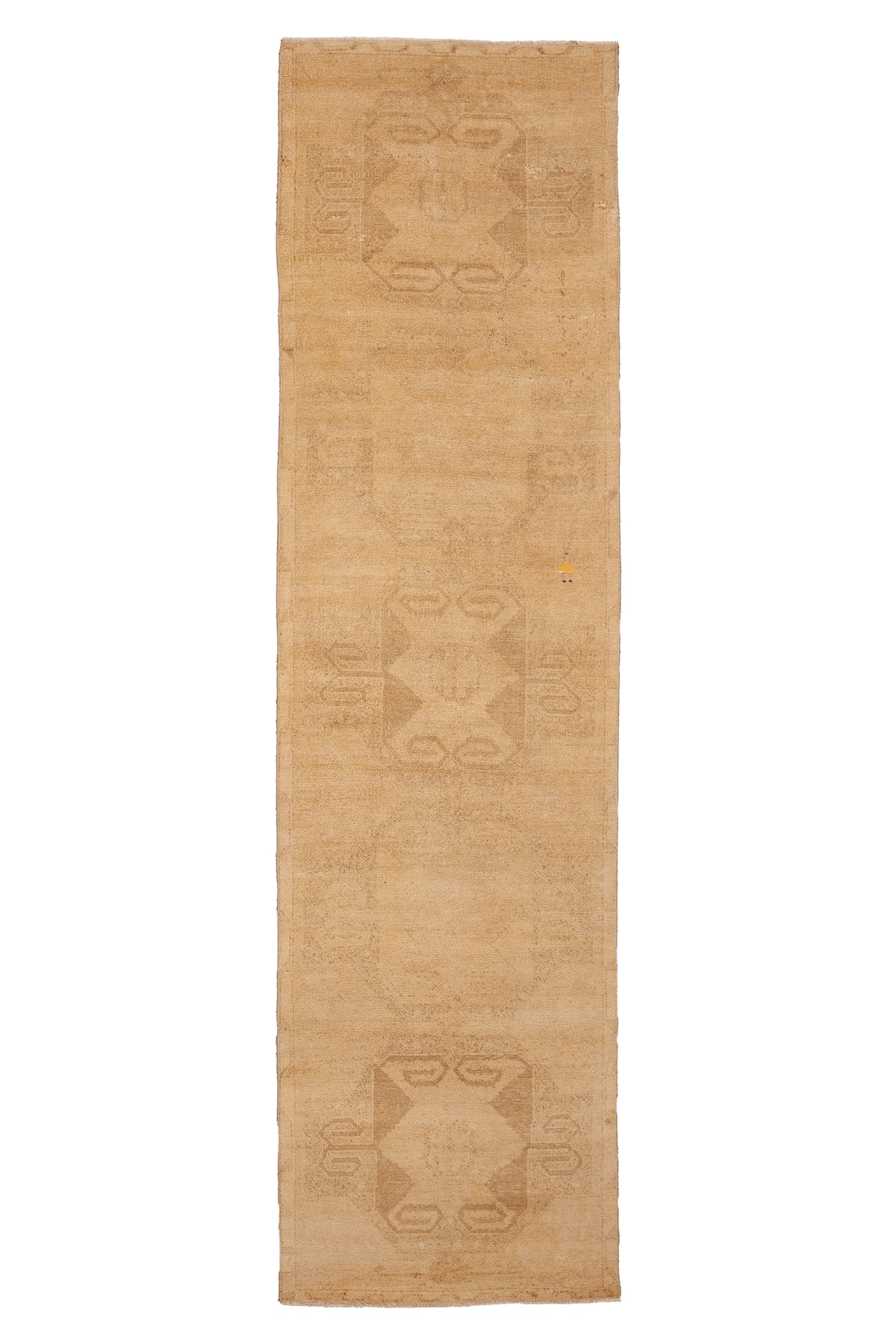 Vintage Malatya Turkish Runner Rug 3x11 ft — Beige & Brown Geometric (No. 43879)