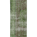 Vintage Isparta Turkish Runner Rug 2x6 ft — Green & Brown Overdyed