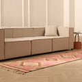 Vintage Southeastern Persian Style Runner Rug 3x11 ft — Pink & Brown Geometric